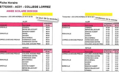 Horaires des bus du collège de Lorrez-le-Bocage