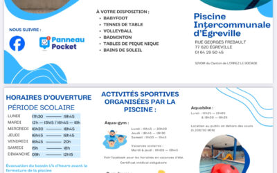 Horaires d’ouvertures de la piscine d’Egreville