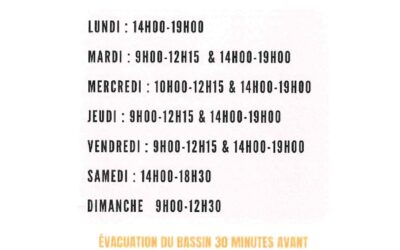Horaires de la Piscine pendant les vacances d’été