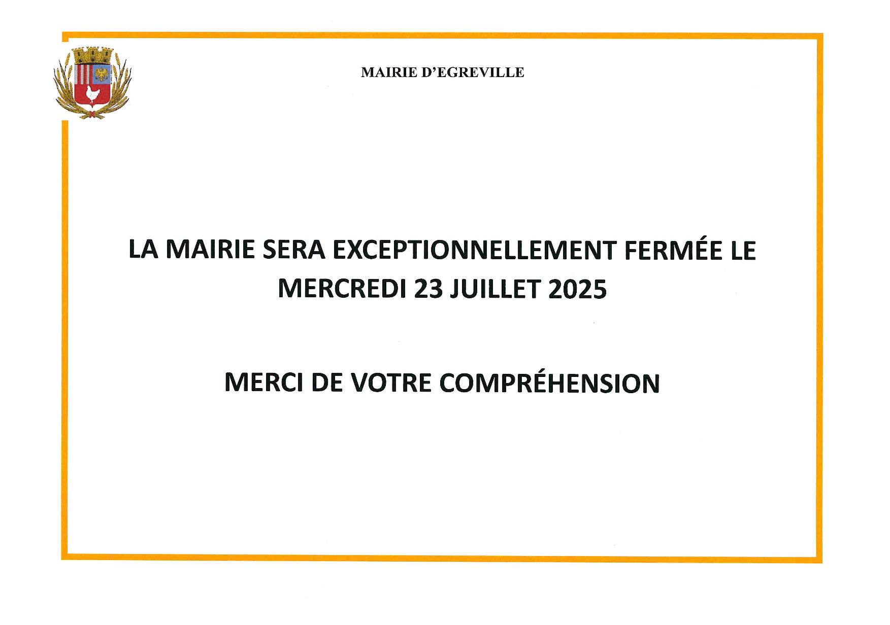 Fermeture mairie