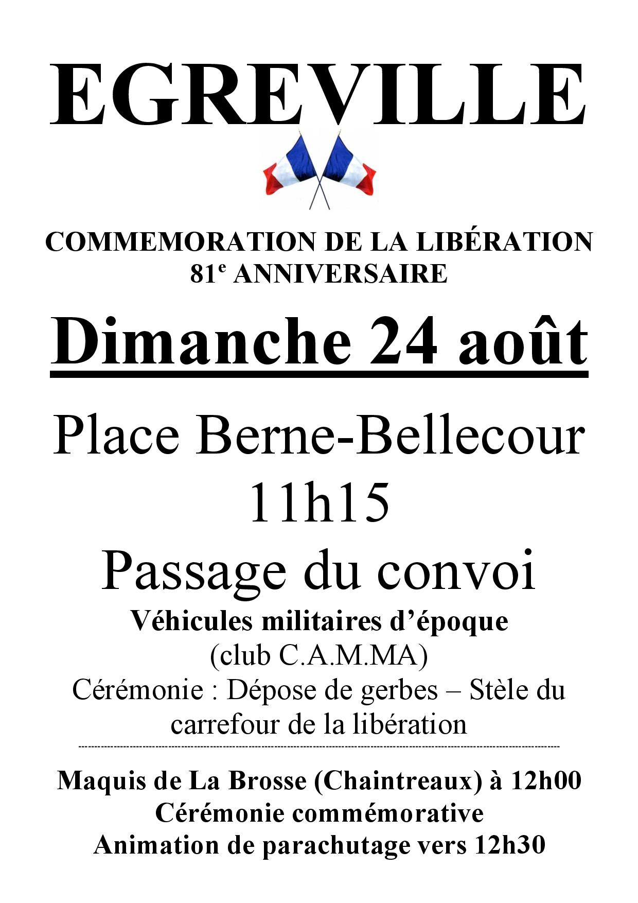 EGREVILLE COMMÉMORATION DE LA LIBÉRATION