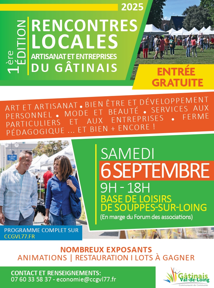 1ères Rencontres locales "Artisanat et entreprises du Gâtinais" Samedi 6 septembre 2025 de 9h à 18h