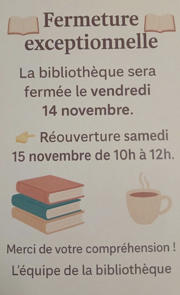 fermeture bibliothèque