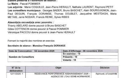 Liste des délibérations votées en séance du 12/11/2025