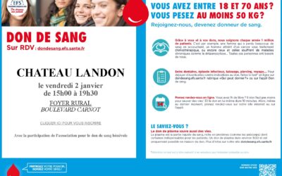 Don du sang vendredi 2 janvier 2026