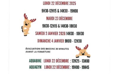 Horaires d’ouverture pendant les vacances de Noël