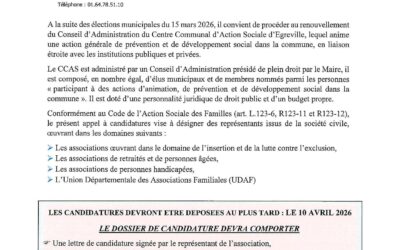 APPEL À CANDIDATURES