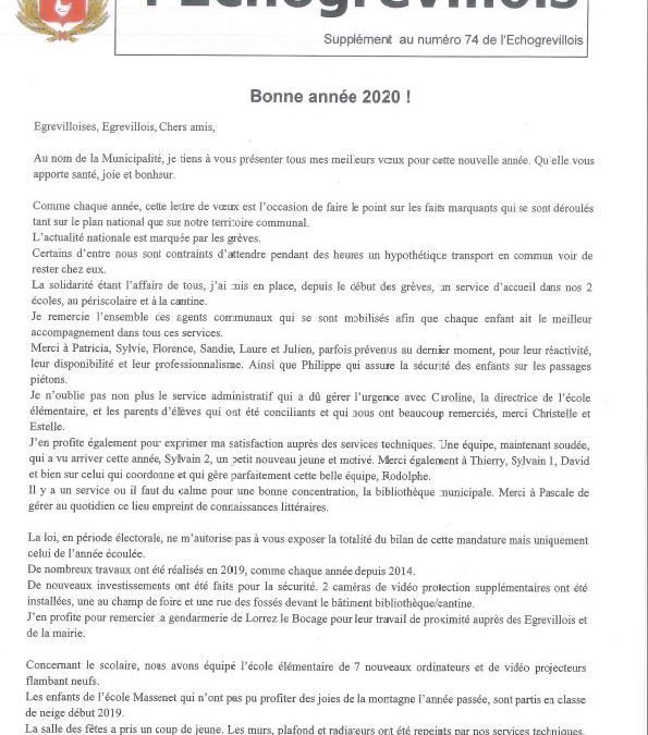 La lettre de l’Echogrevillois Janvier 2020