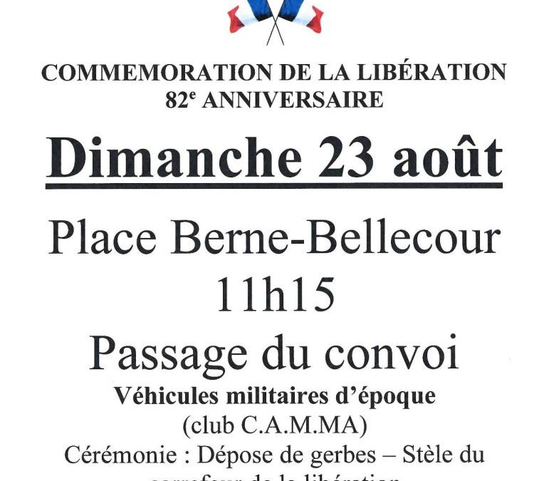 EGREVILLE COMMÉMORATION DE LA LIBÉRATION 82ème ANNIVERSAIRE
