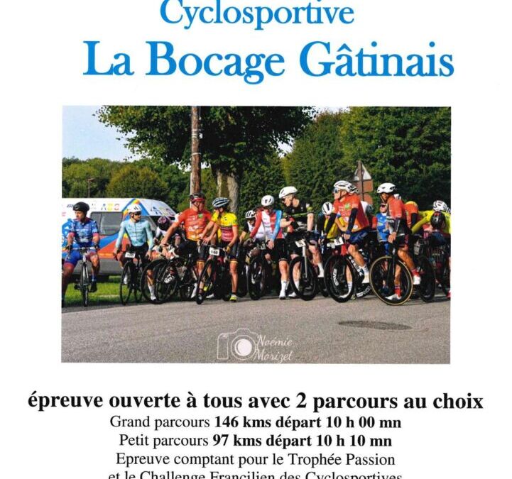 Dimanche 27 septembre : passage de la Cyclosportive à Egreville ​