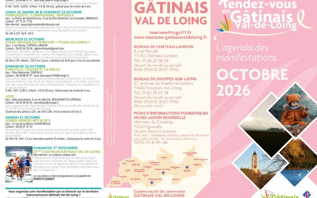 Autour de chez vous : Agenda des sorties Octobre